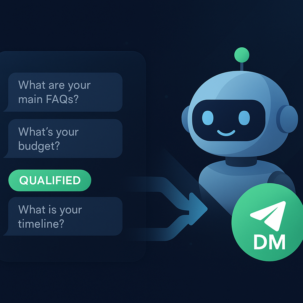 Telegram AI bot qualifying leads for Mass DM campaigns