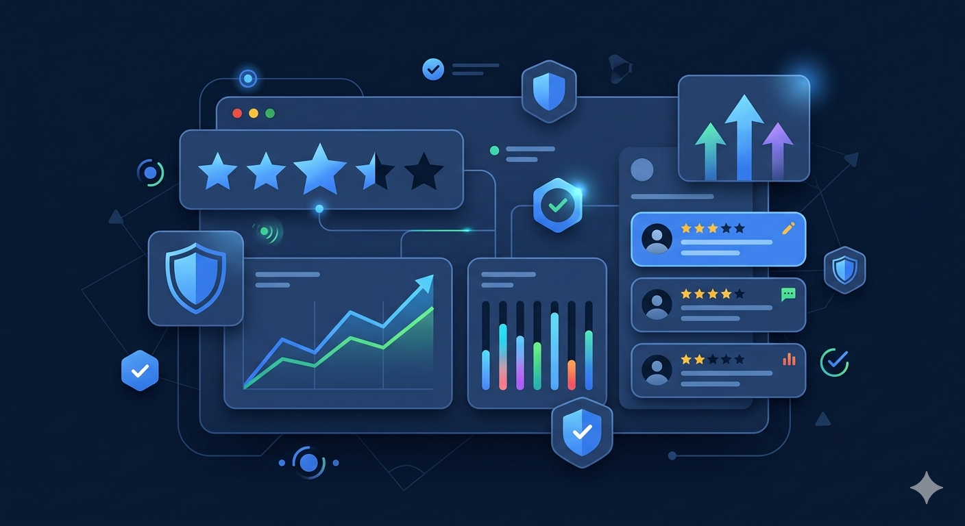 Professional search engine reputation management service team reviewing SERP analysis and brand audit