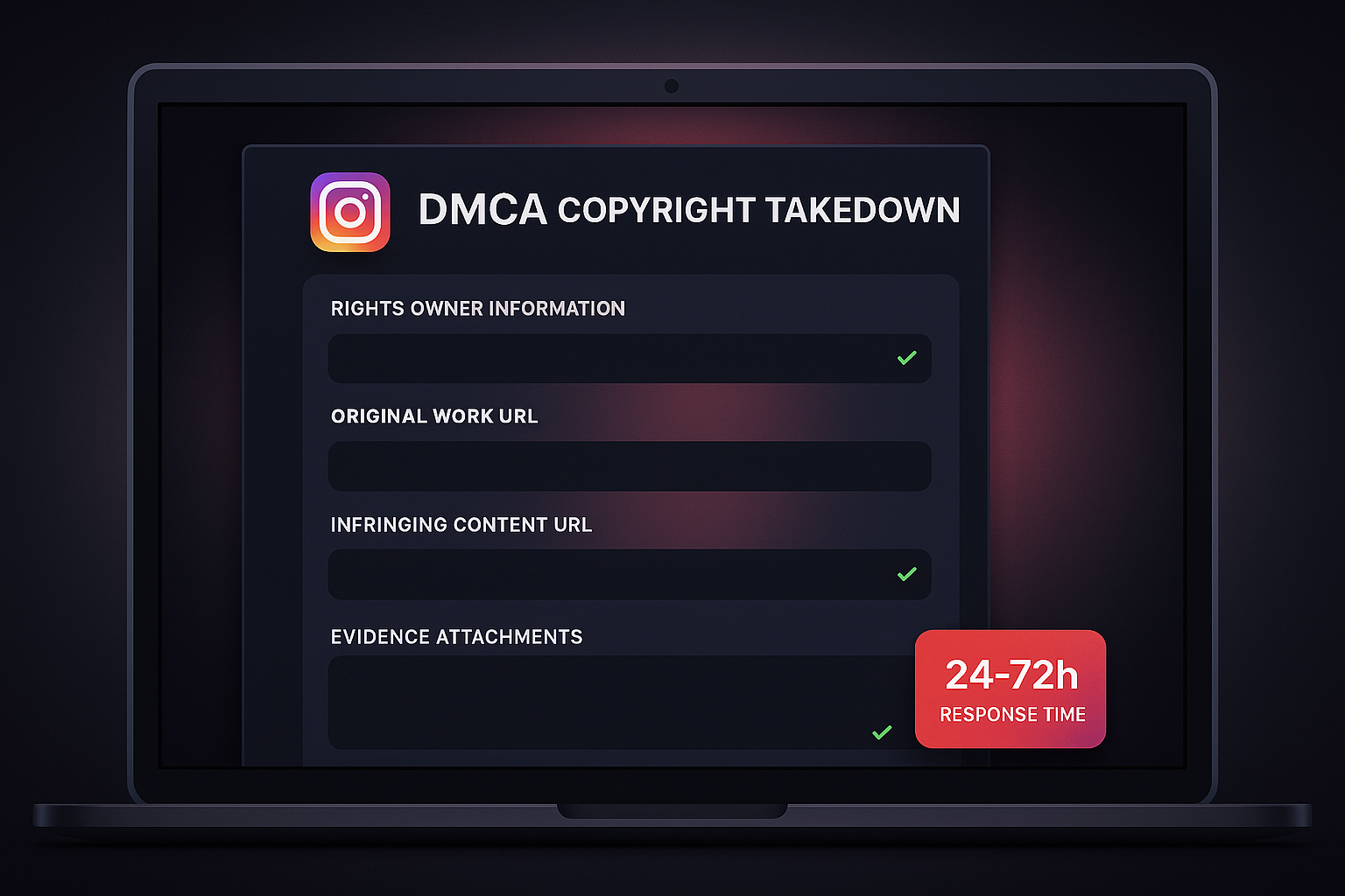 Instagram copyright takedown service DMCA template for 2025