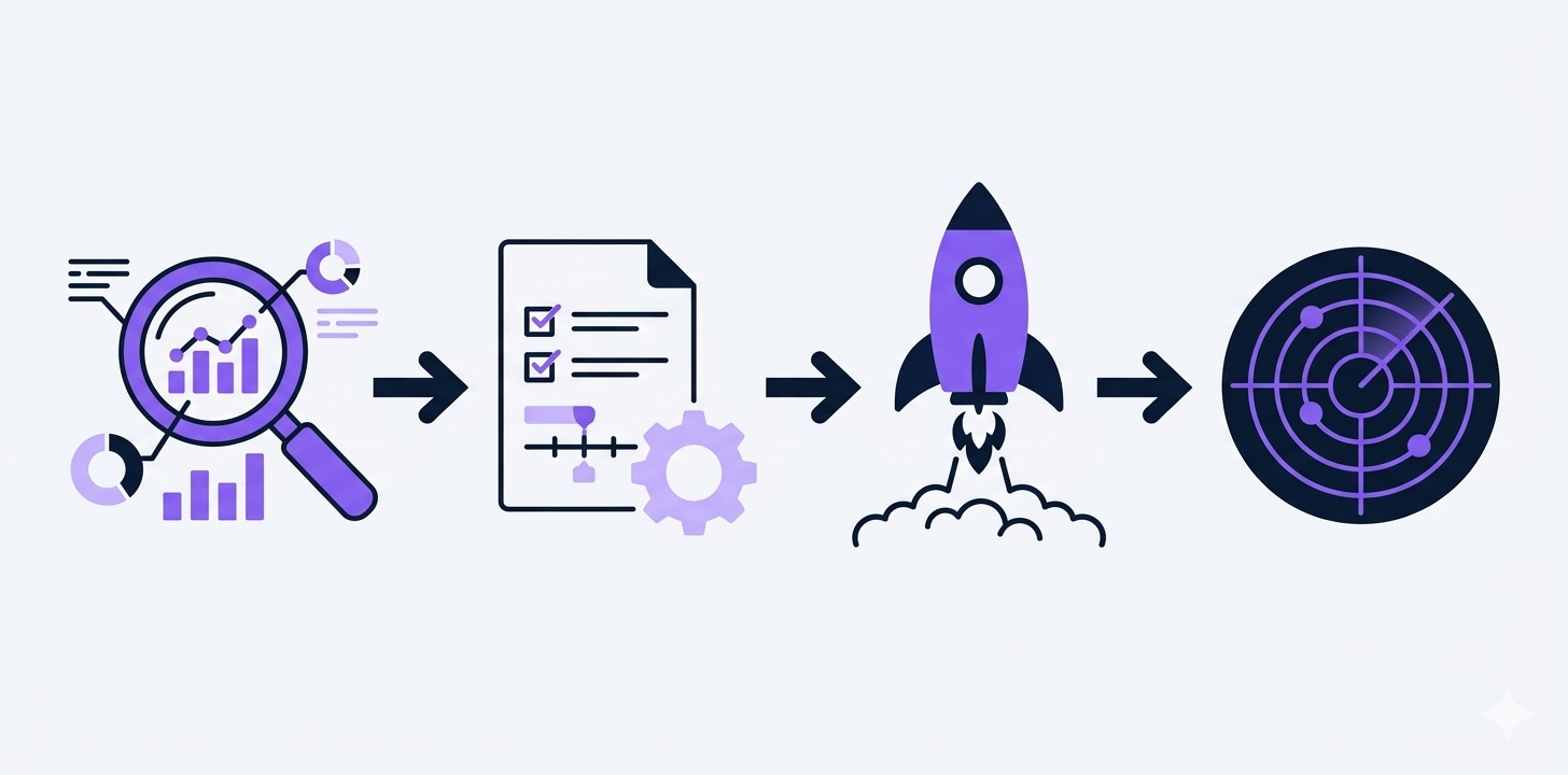 10-step brand SERP optimization framework showing audit, entity home, schema markup, and monitoring workflow