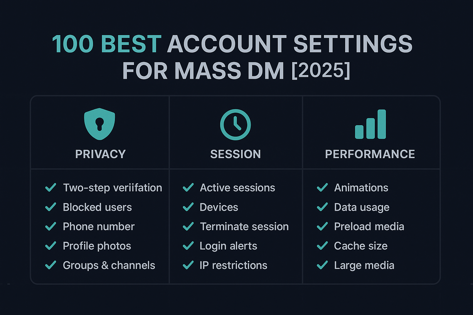 Telegram account setup checklist for bulk messaging