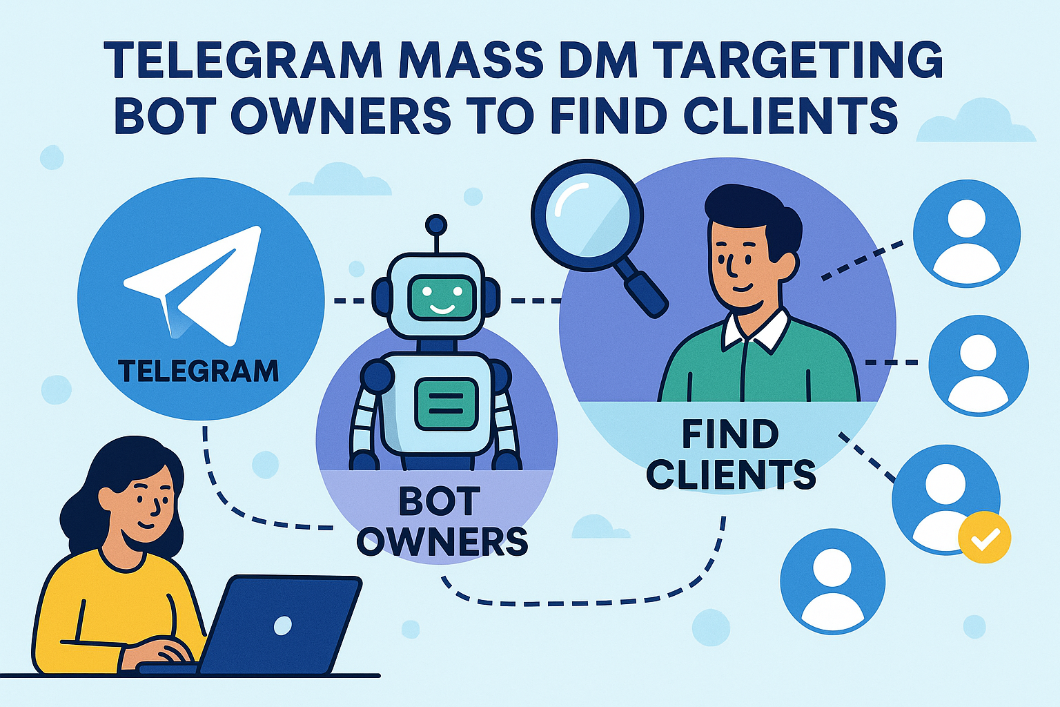 Telegram Mass DM targeting bot owners to find clients