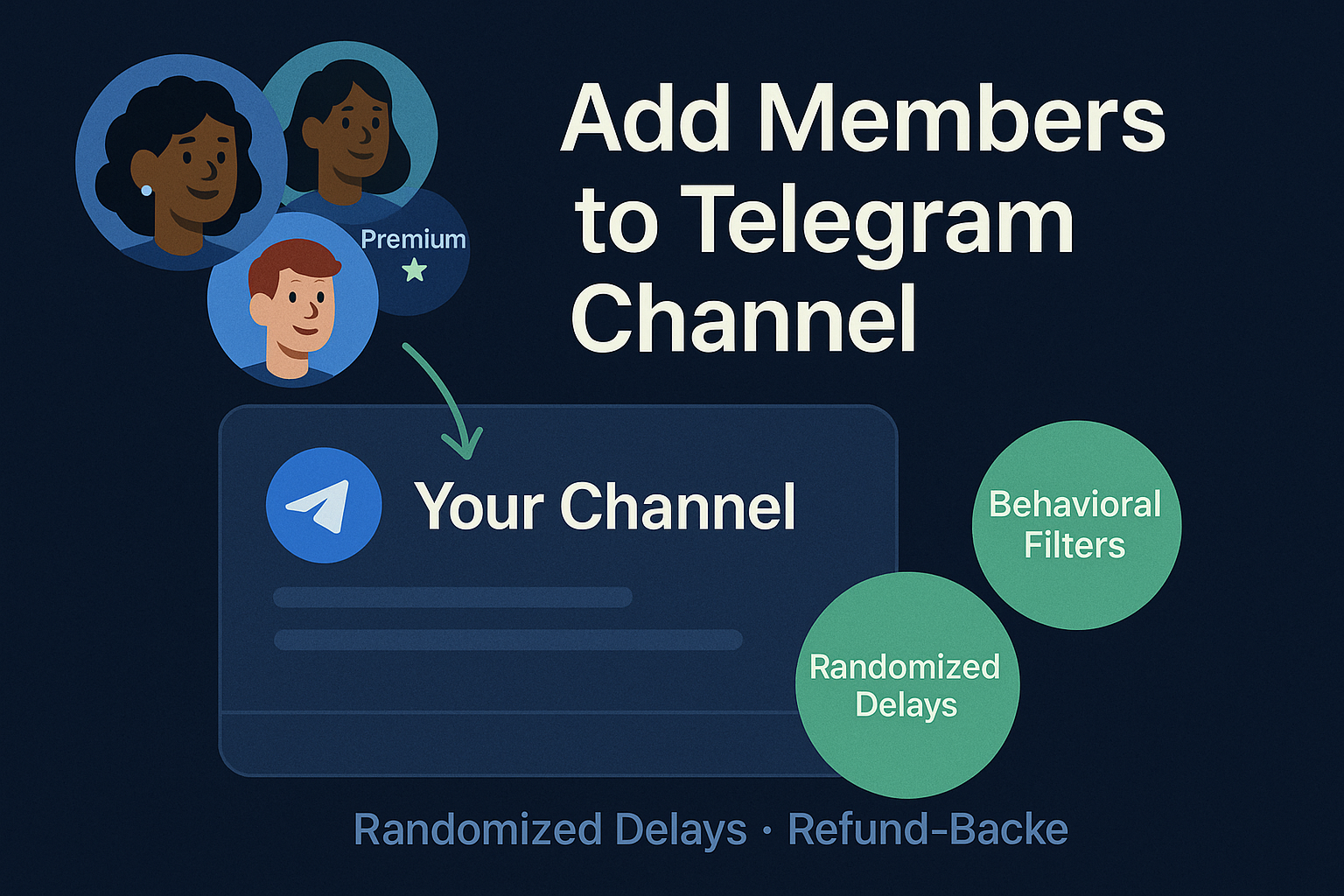 Telegram bot invite user to channel workflow showing invite link generation, DM distribution, and automated join request approval for Telegram channel growth