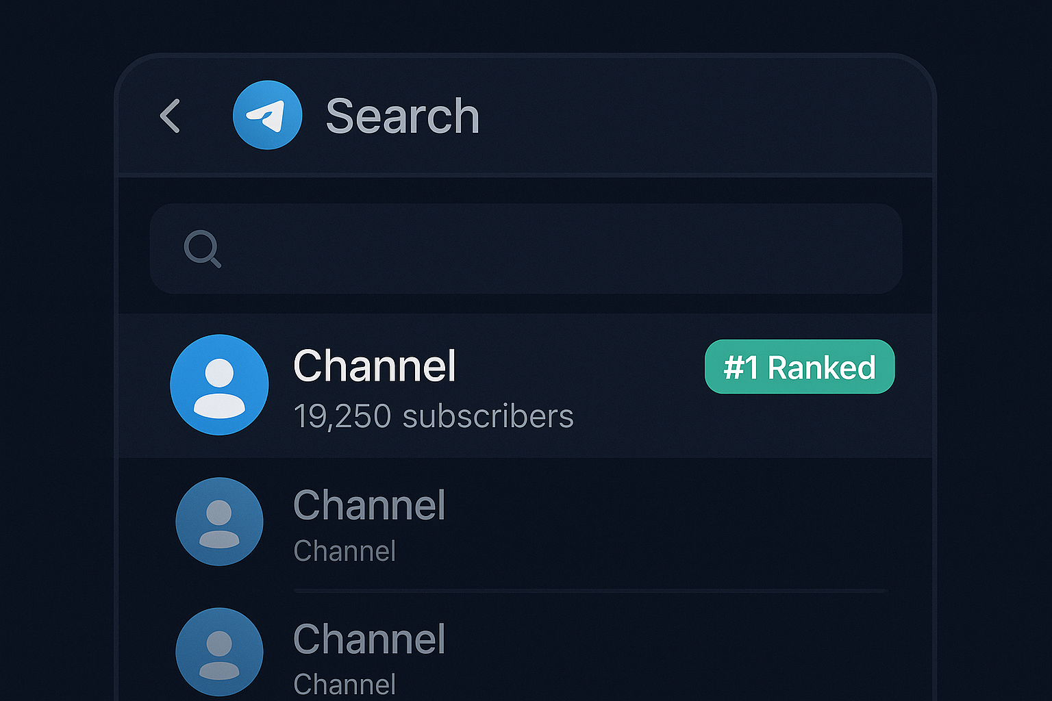 Channel appearing first in Telegram search results
