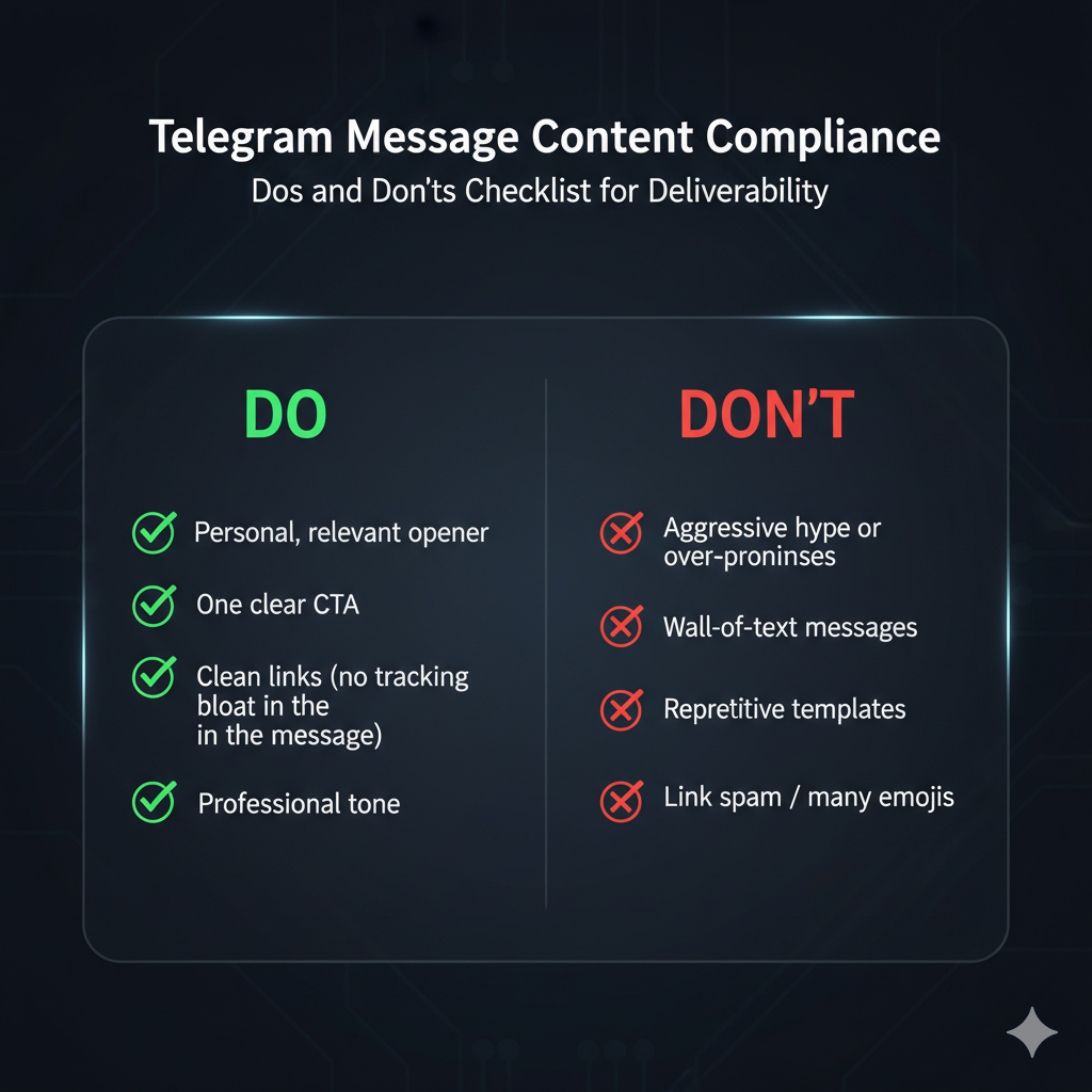 Telegram message compliance checklist