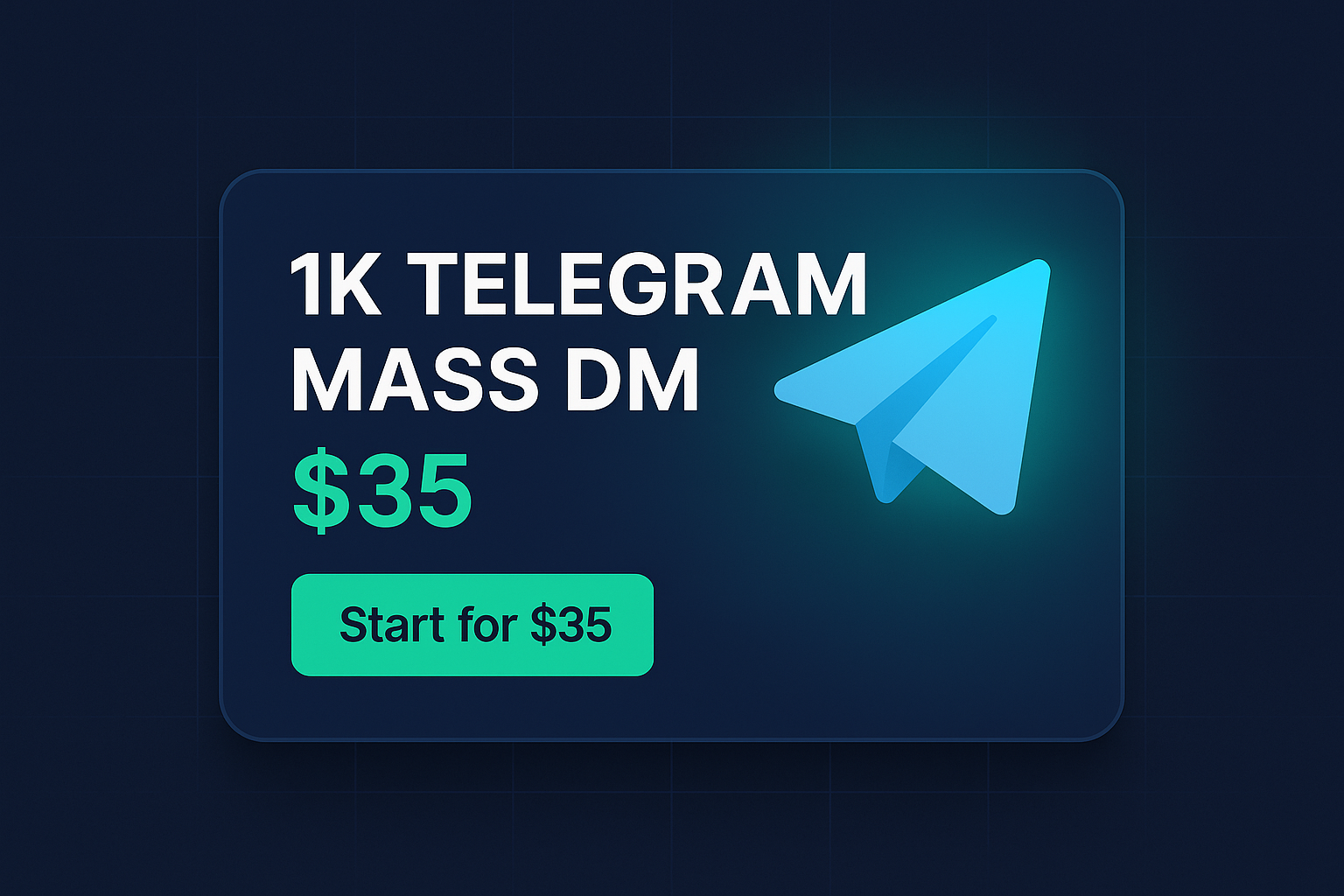 Telegram Mass DM 1K package price $35 hero