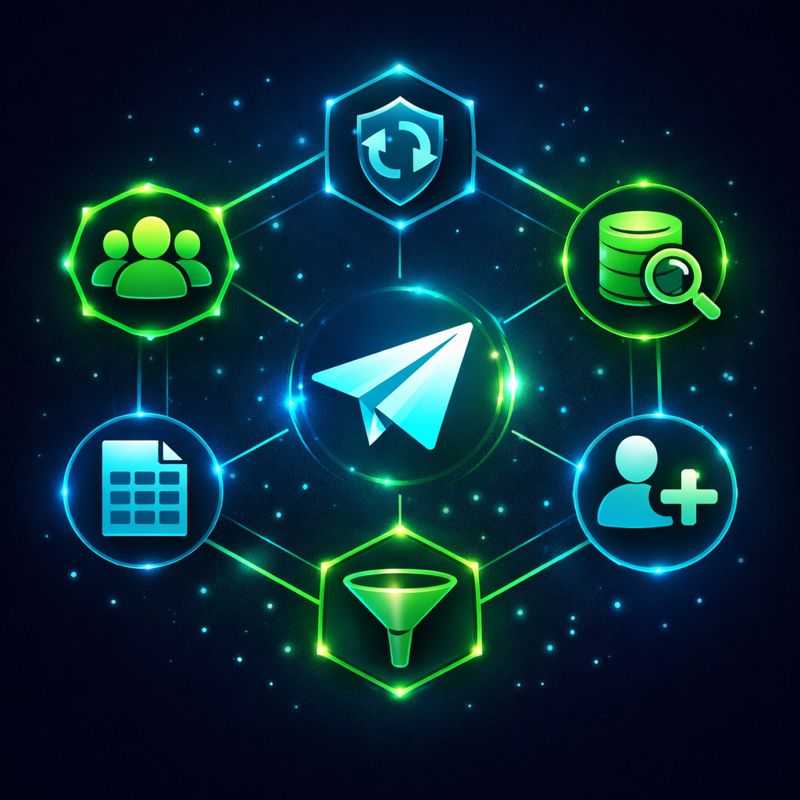 Telegram member adder software features including scraping, filtering, multi-account support and proxy rotation