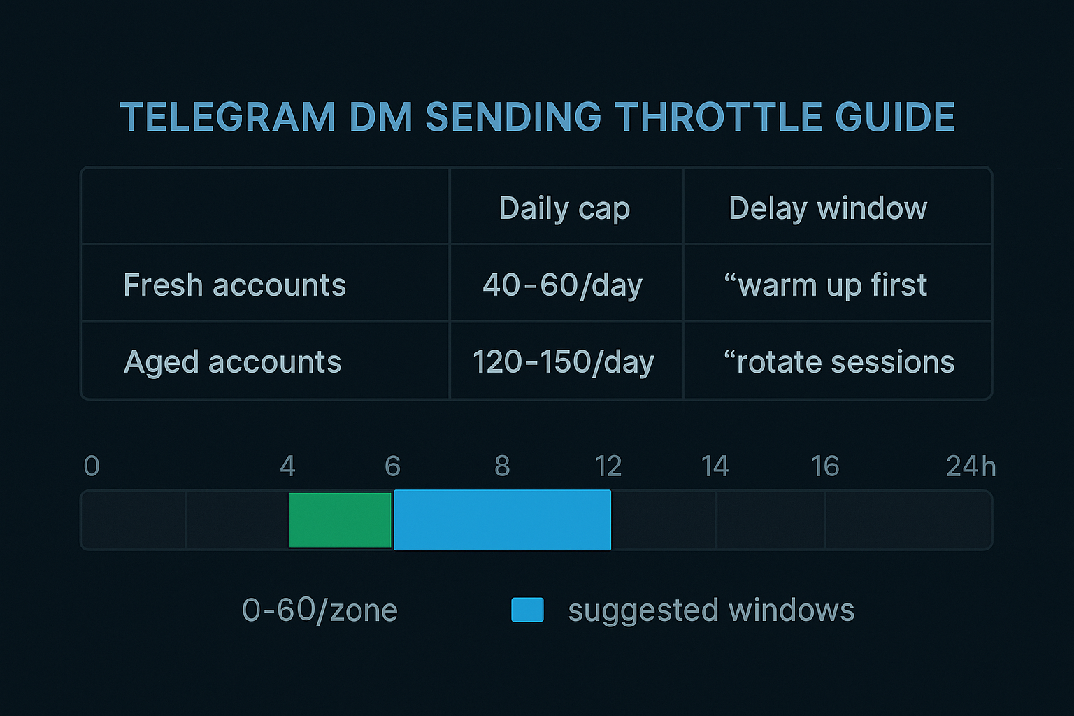 Telegram DM sending throttle guide for Mass DM performance
