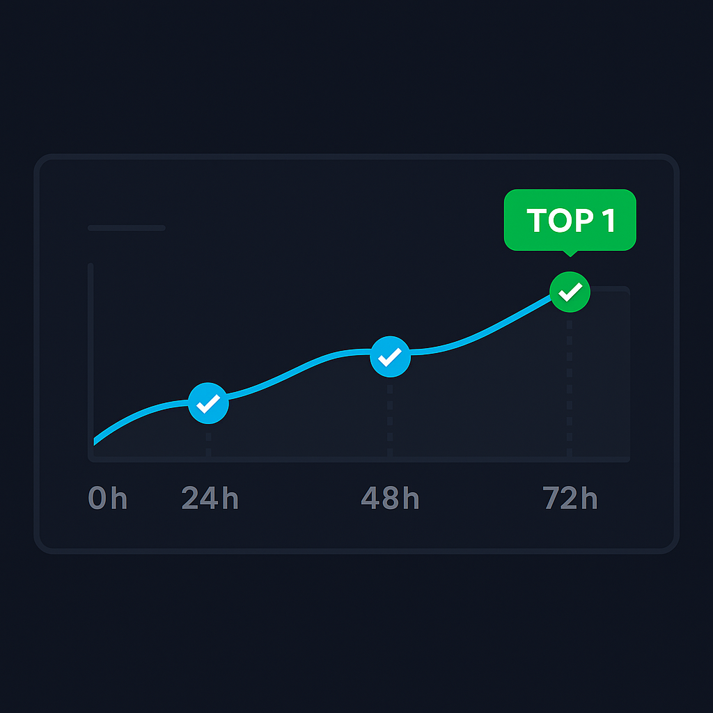 Ranking proof from a Telegram SEO provider