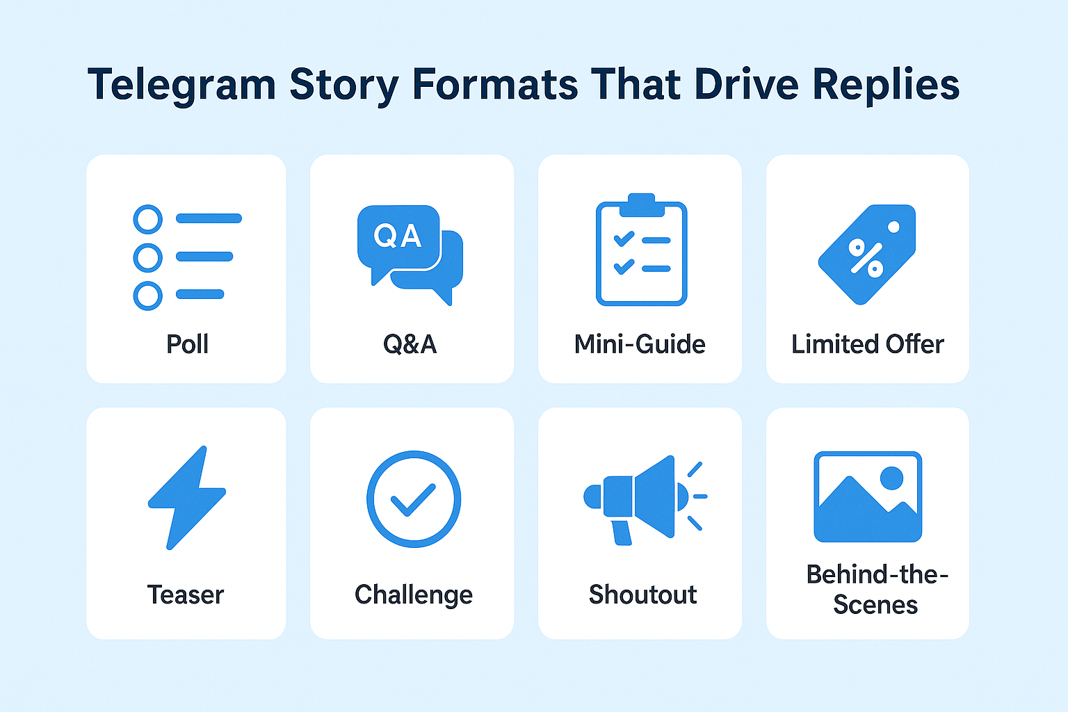 telegram stories marketing formats that trigger replies with DM prompts