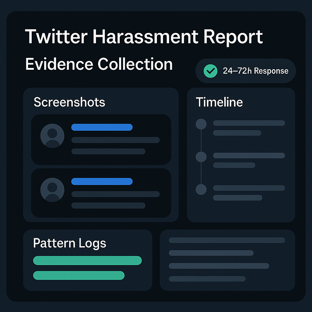 twitter harassment report service evidence pack